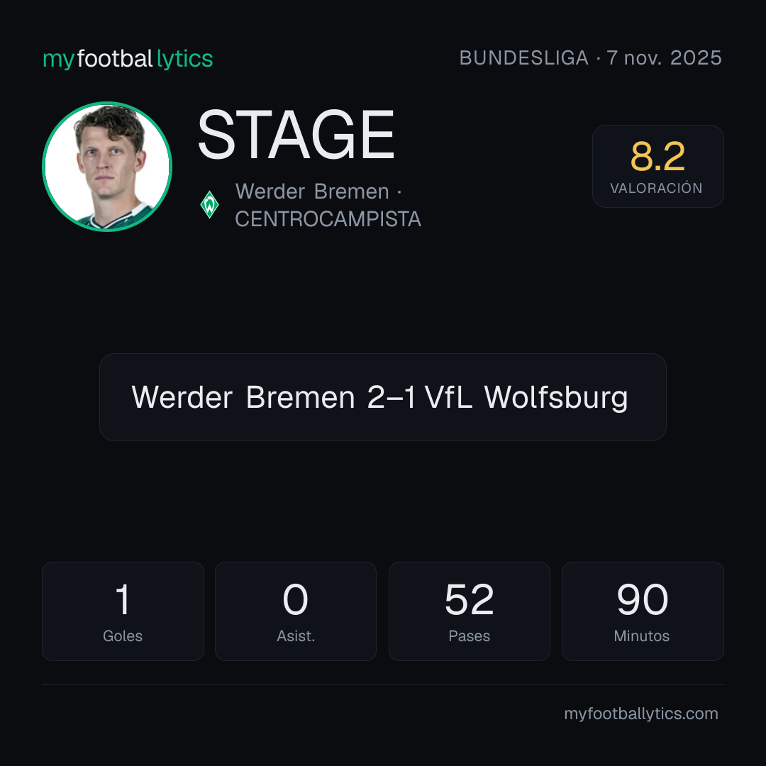 J. Stage · Werder Bremen vs VfL Wolfsburg